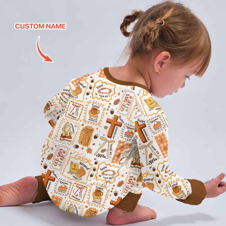 Custom Name I Am Thankful For Jesus Convertible Zippy , Custom Name I Am Thankful For Jesus Convertible Zippy - 0-3M