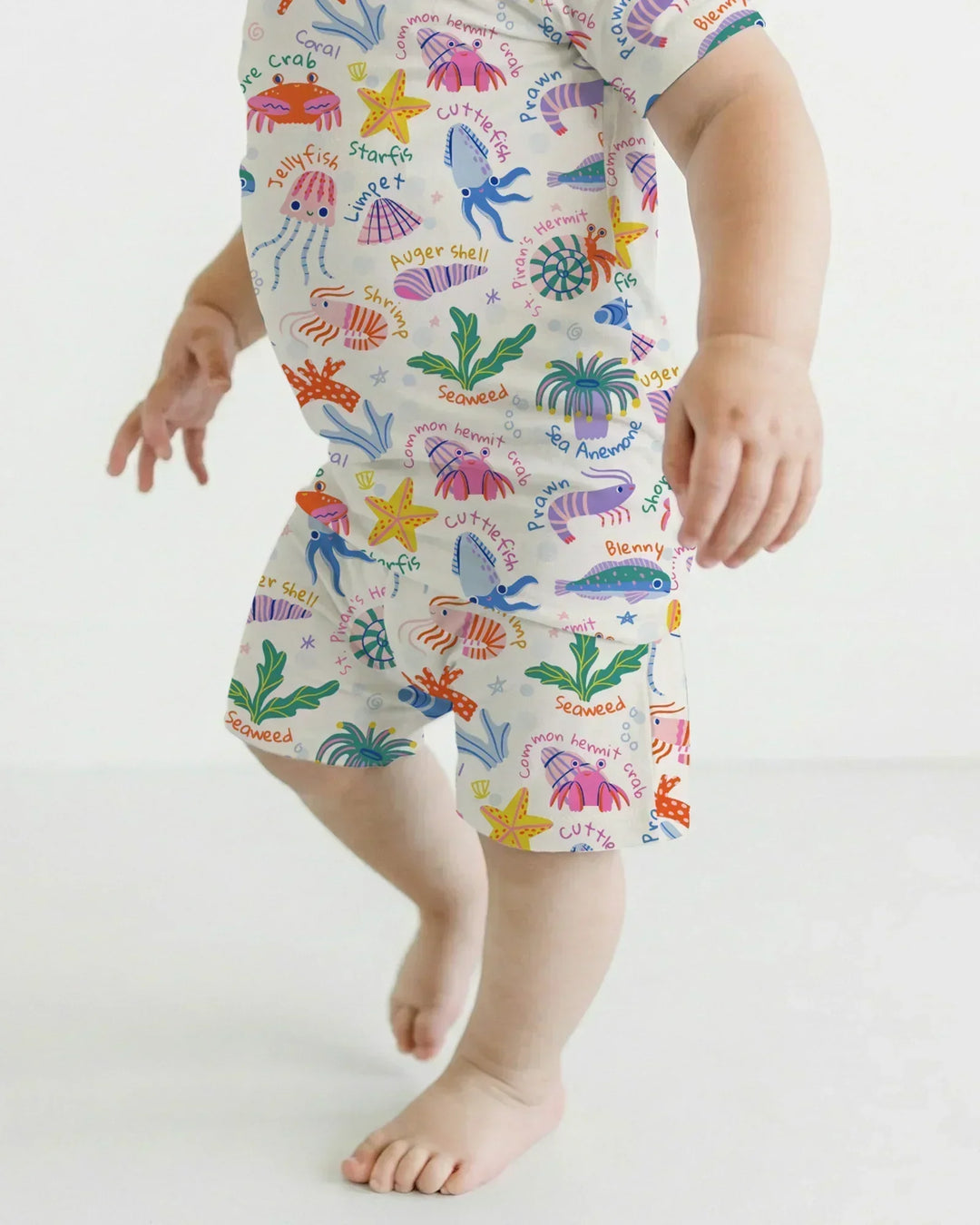 Tide Pool Pals Bamboo Two Piece Short Sleeve Shorts Pajama Set