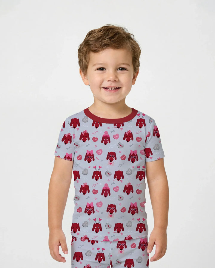 Dachshund Is My Valentine Two Piece Short Sleeve Pajama Set