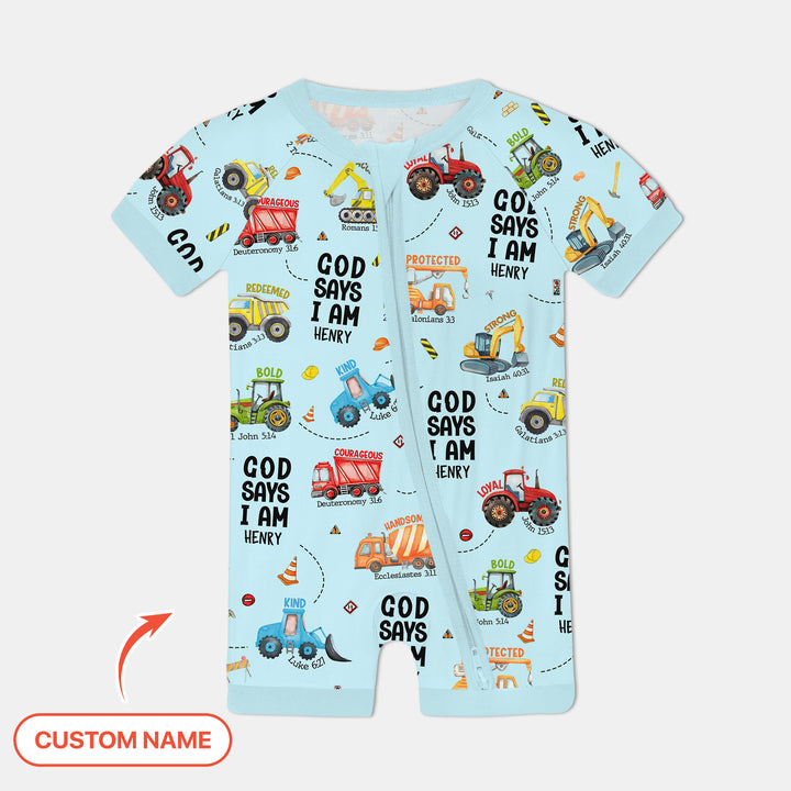 Custom Name God Says I Am Boy Shorty Zippy