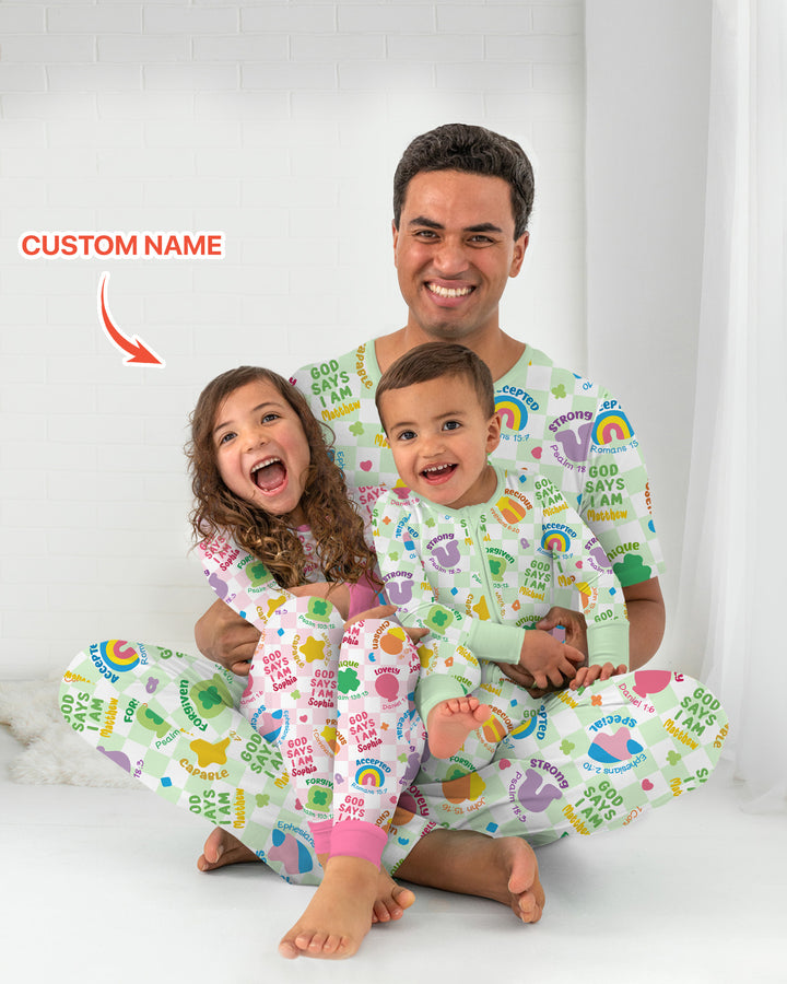 God Says I Am St. Patrick’s Day Custom Name Family Matching Men's Pajama Set