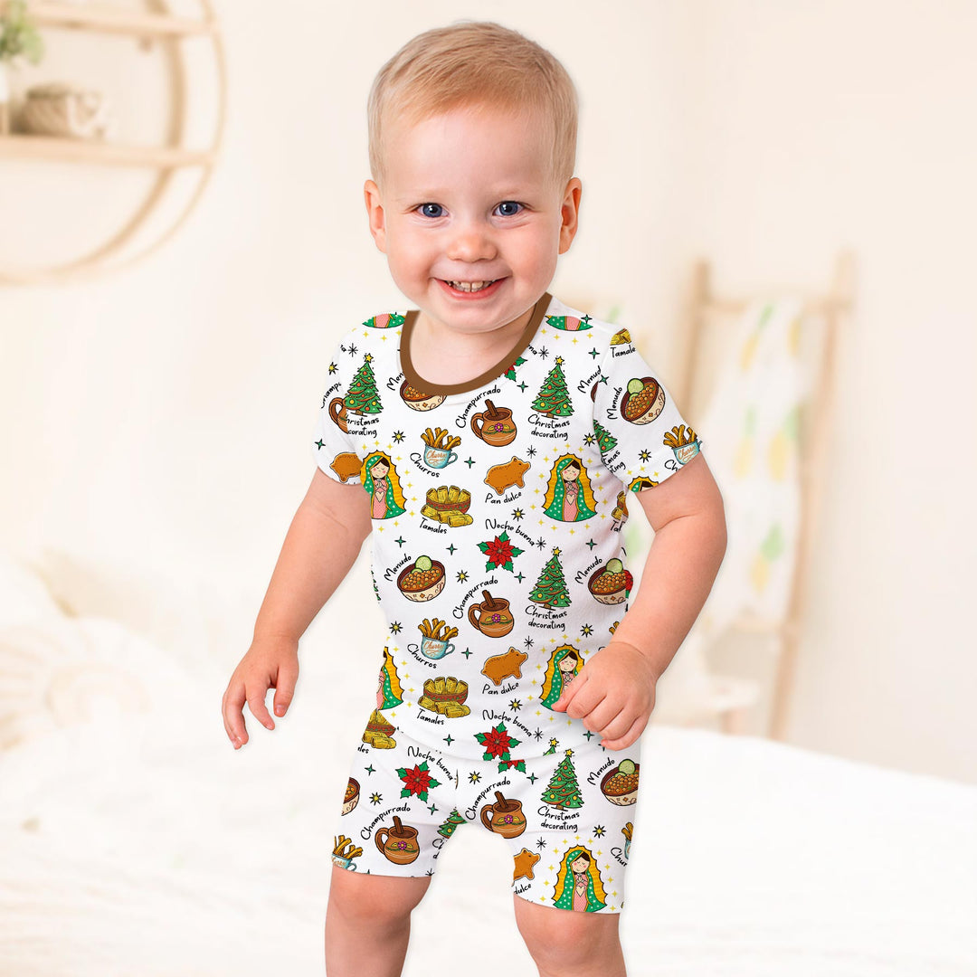 Abuelita and Pan Dulce Season Two Piece Short Sleeve Shorts Pajama Set