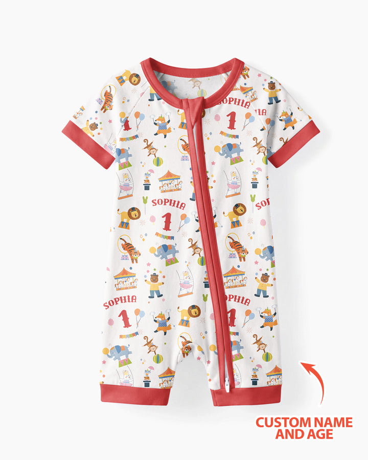 Plantilla PERSONALIZADA de Bambú Pijama Corto con Cremallera