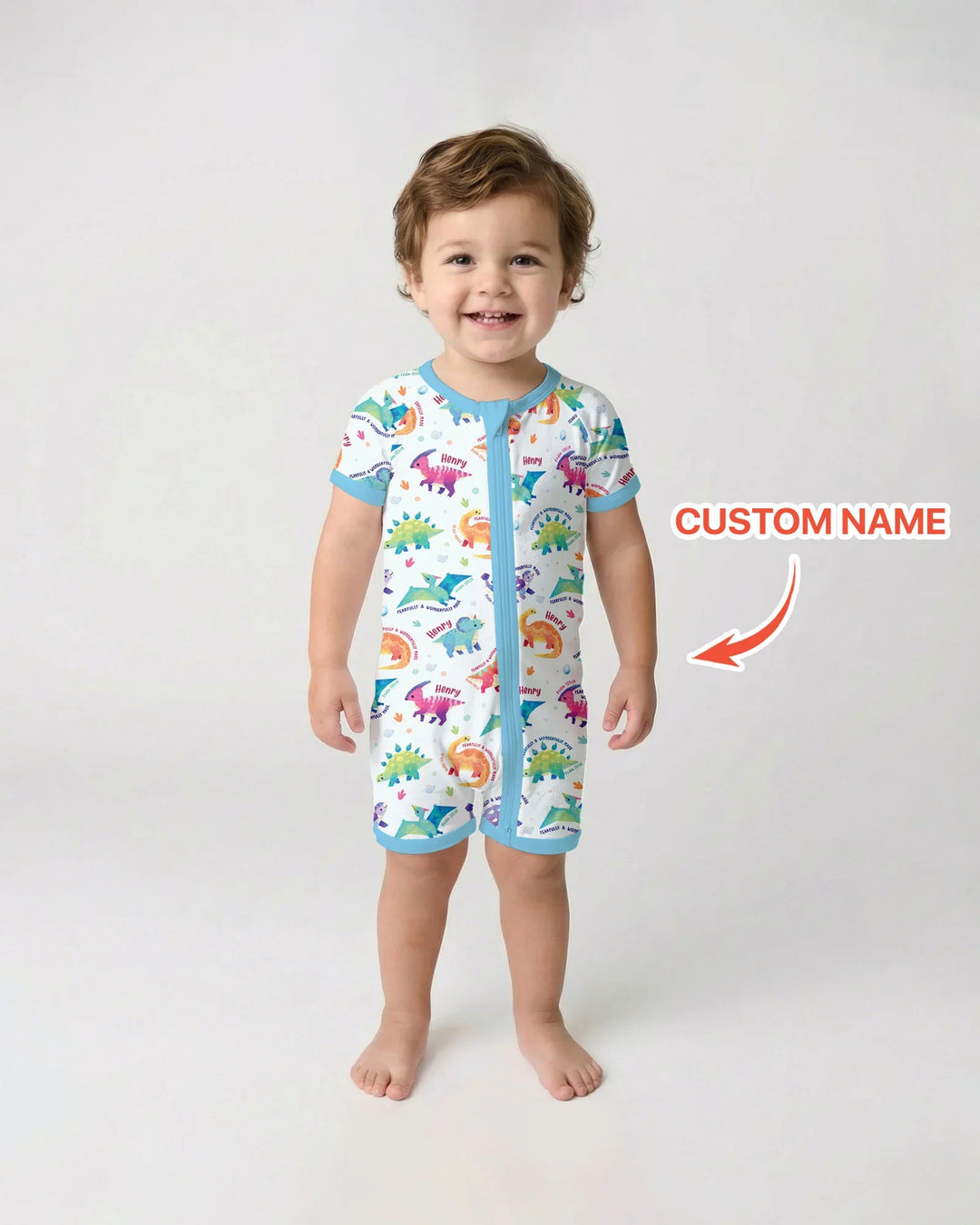 Fearfully & Wonderfully Made Custom Name Boy Bamboo Shorty Zippy