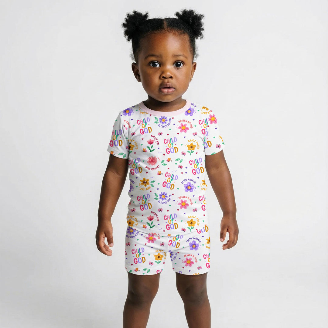 Child of God Two Piece Short Sleeve Shorts Pajama Set