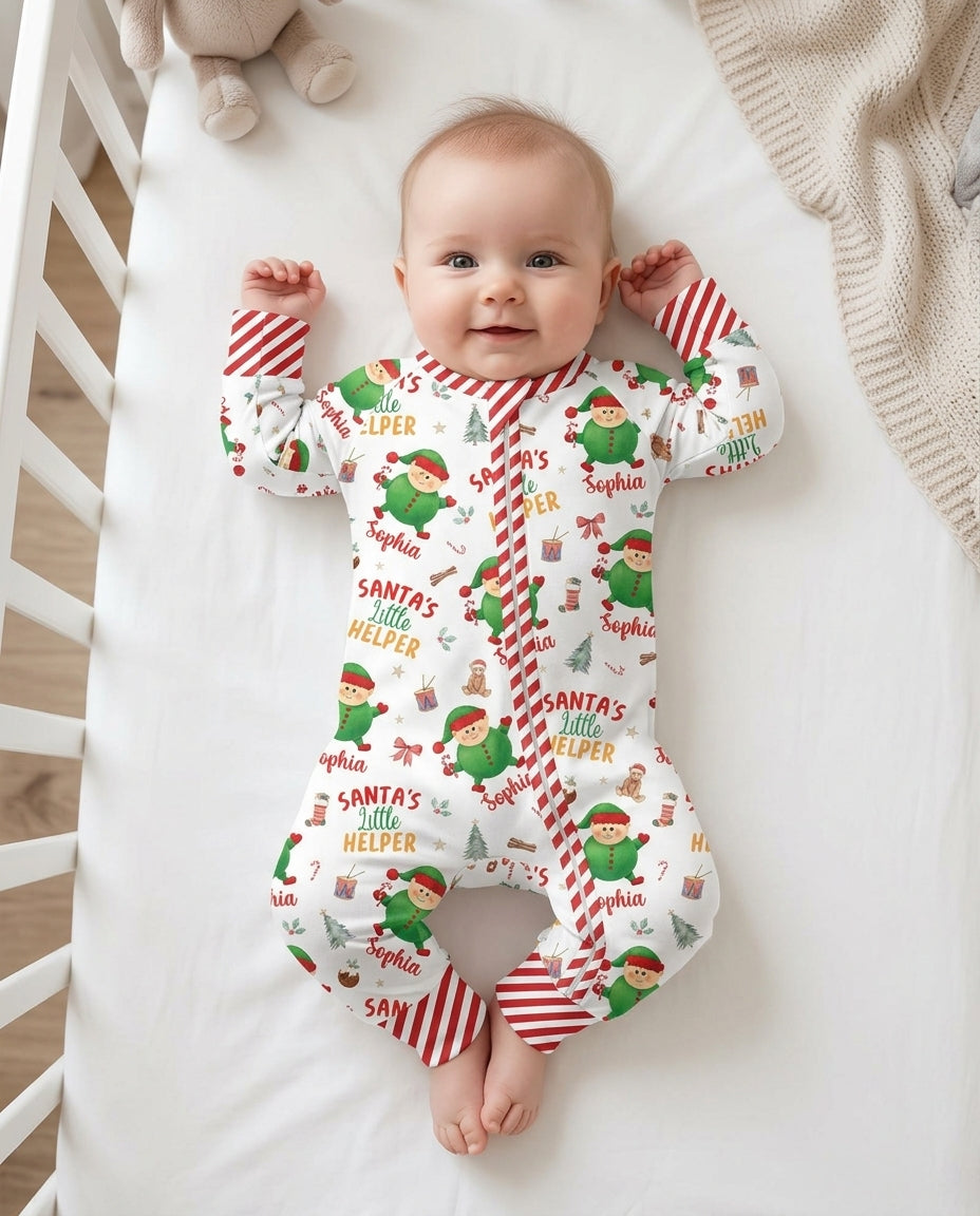 Custom Name Santa's Little Helper Bamboo Convertible Zippy