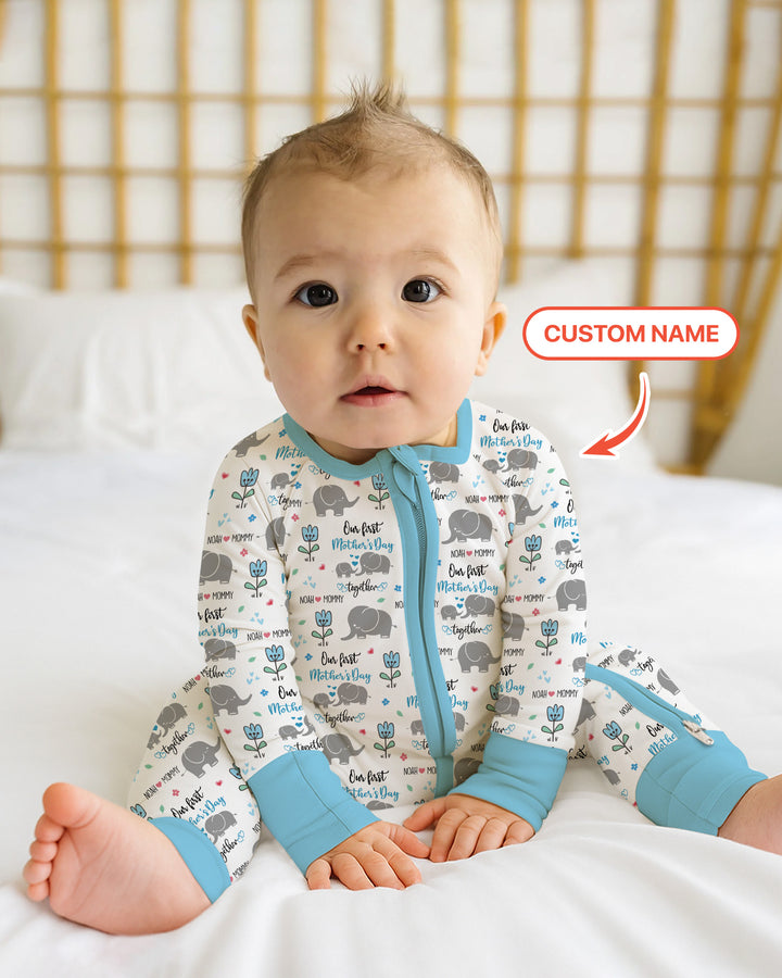 Custom Name Elephant Our First Mother's Day Convertible Zippy