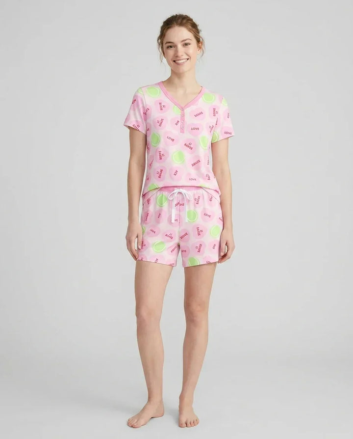 Tennis with Love Bamboo Women Short Sleeve Short Pajama Set