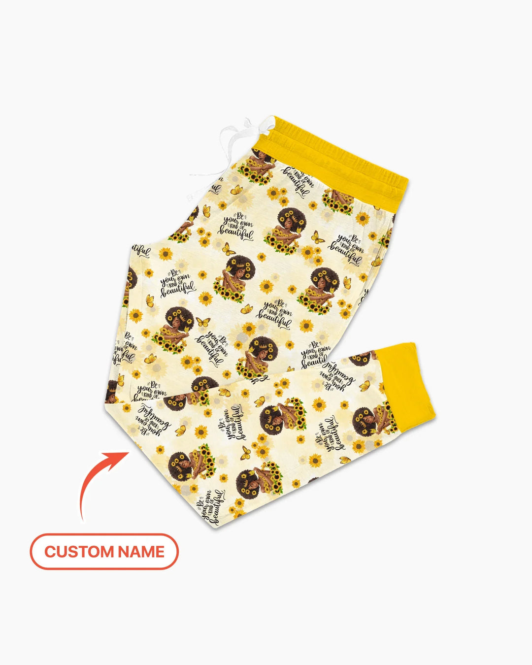 Custom Name Sunflower Queen Bamboo Women Pajama Set