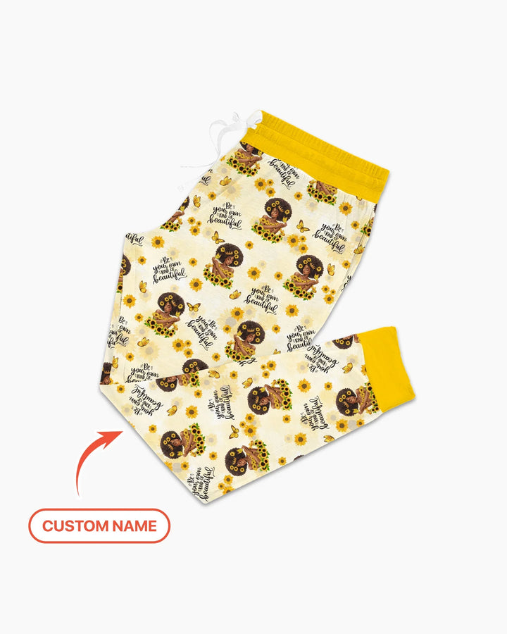 Custom Name Sunflower Queen Bamboo Women Pajama Set