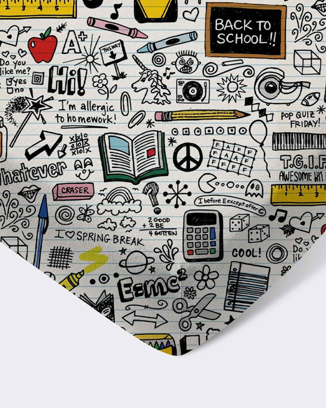 School Days Doodles Bamboo Fitted Crib Sheet