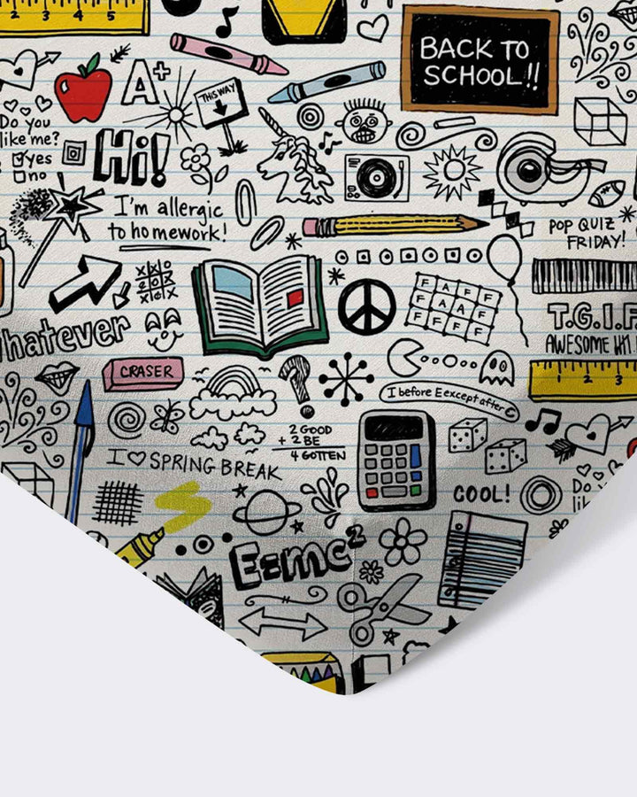 School Days Doodles Bamboo Fitted Crib Sheet