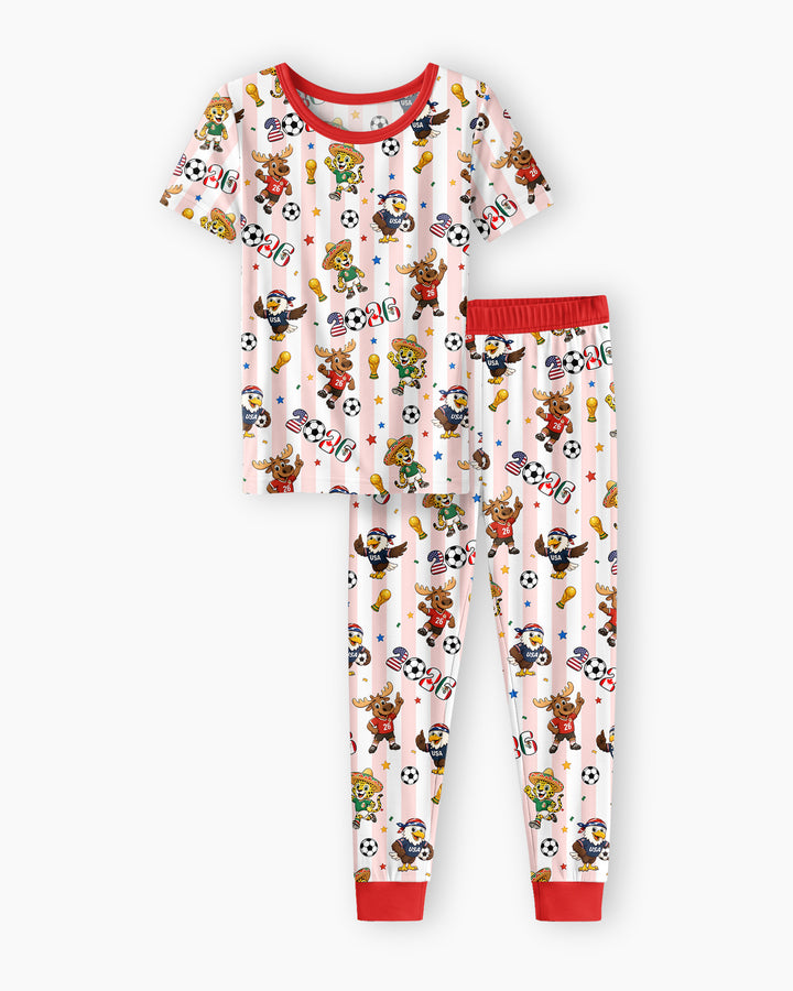 Conjunto de pijama de dos piezas de manga corta de bambú