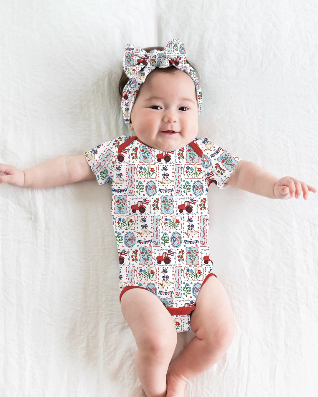 Patriotic USA Silly Goose Family Matching Bamboo Bodysuit