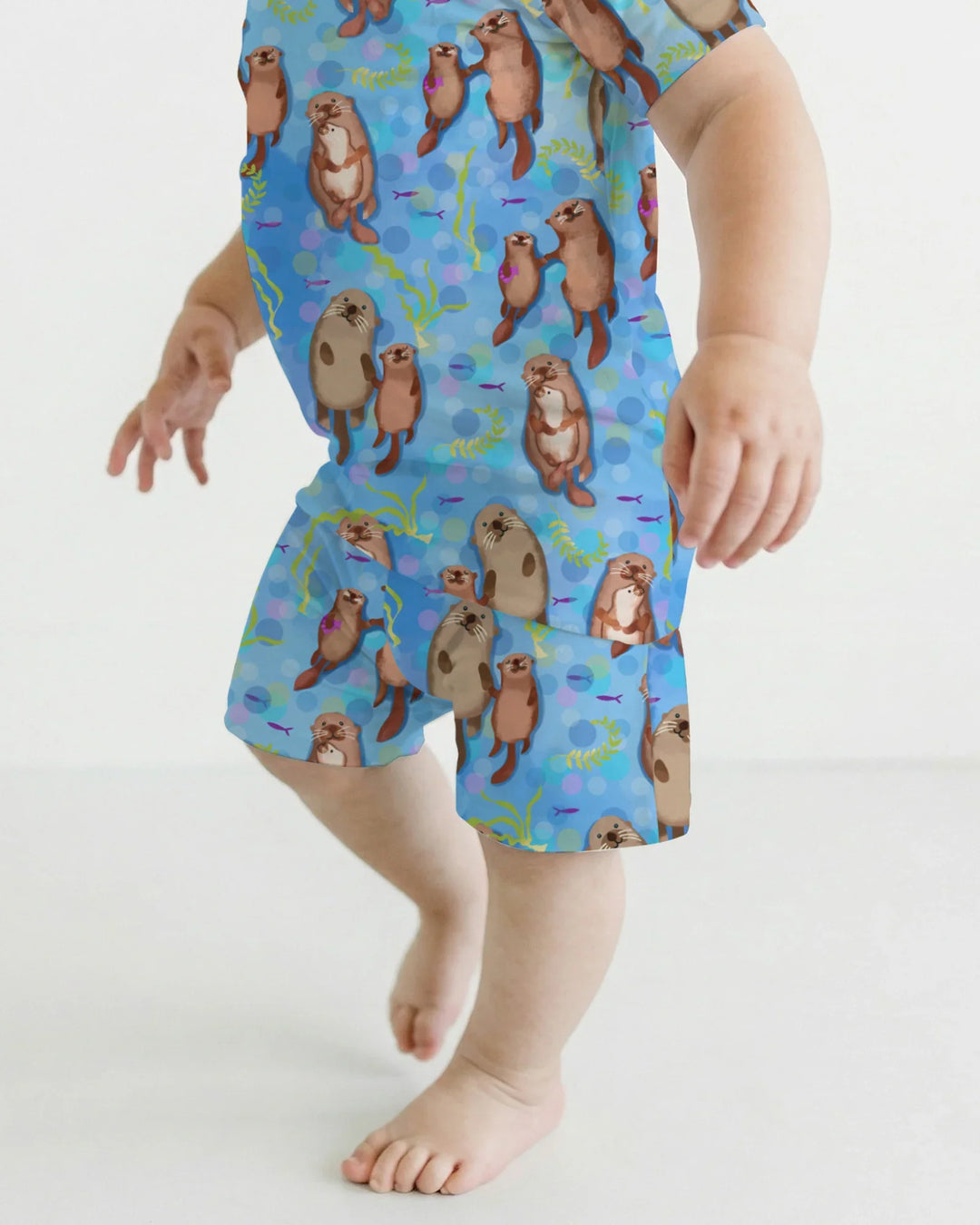 Pijama de dos piezas de bambú Otterly Together de manga corta y pantalón corto