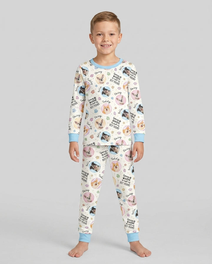 Custom Pet Photo My First Best Friend Bamboo Two Piece Long Sleeve Pajama Set