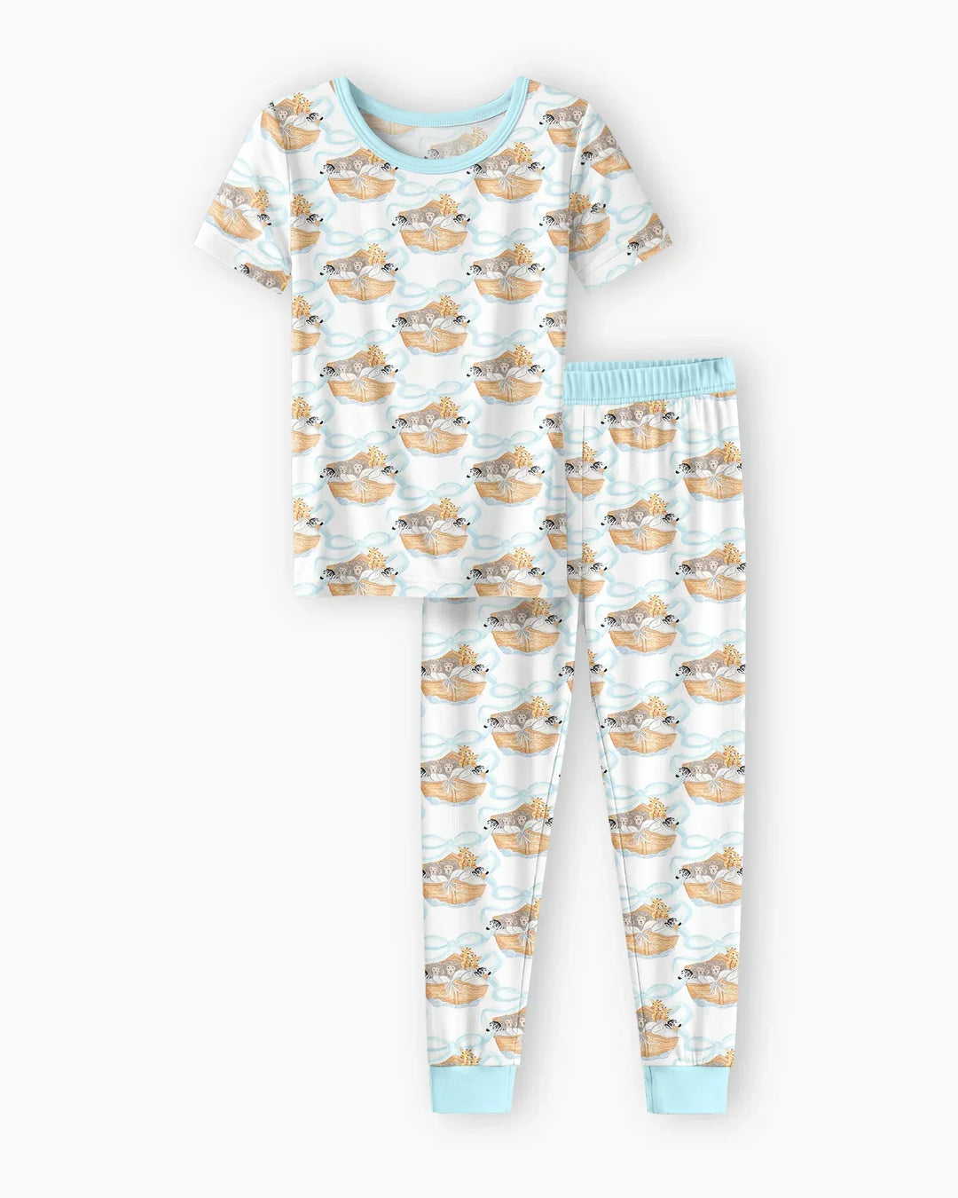 Noah's Ark Bamboo Two Piece Short Sleeve Pajama Set