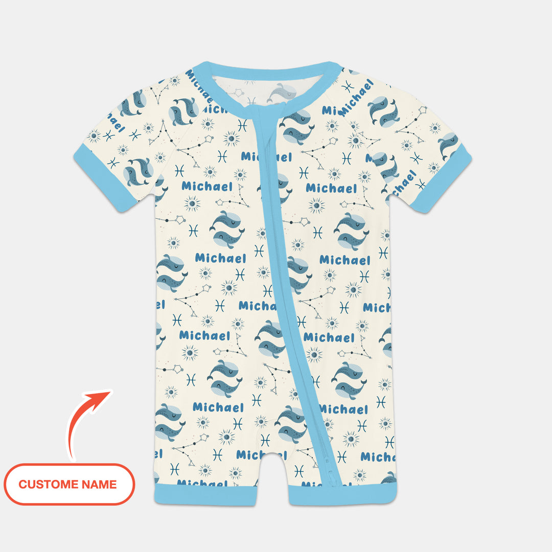 Bohemian Baby Zodiac Signs Custom Name Shorty Zippy