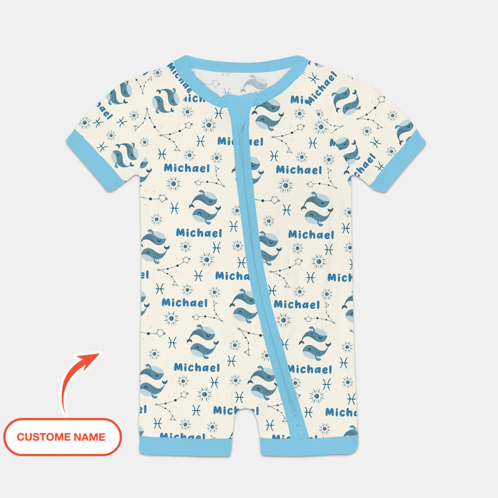 Bohemian Baby Zodiac Signs Custom Name Shorty Zippy