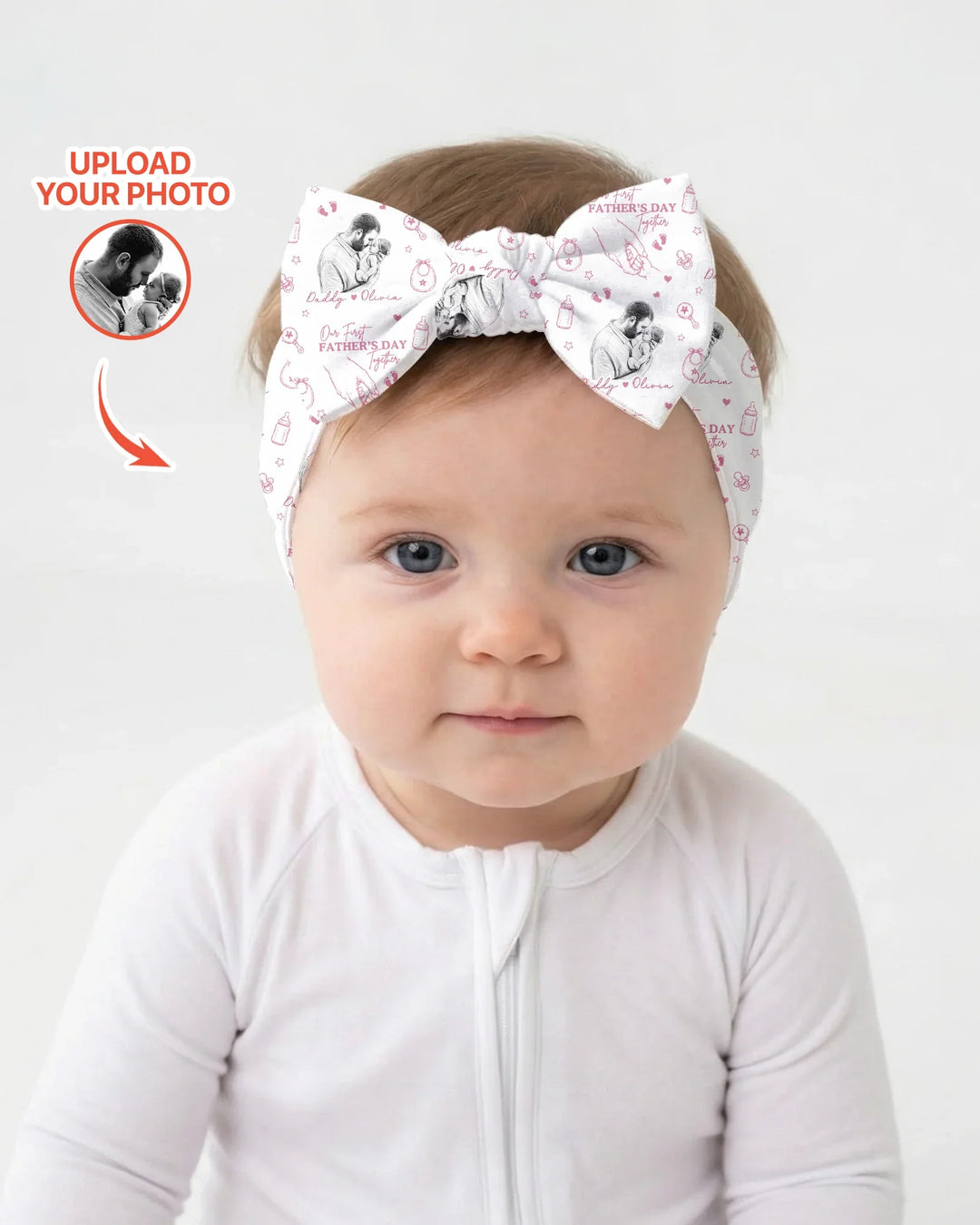 Custom Photo Our First Father's Day Together Headband