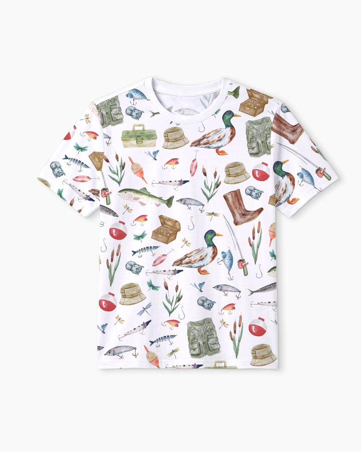 Daddy's Fishing Buddy Daddy& Me Matching Bamboo Men Short Sleeve Short Pajama Set