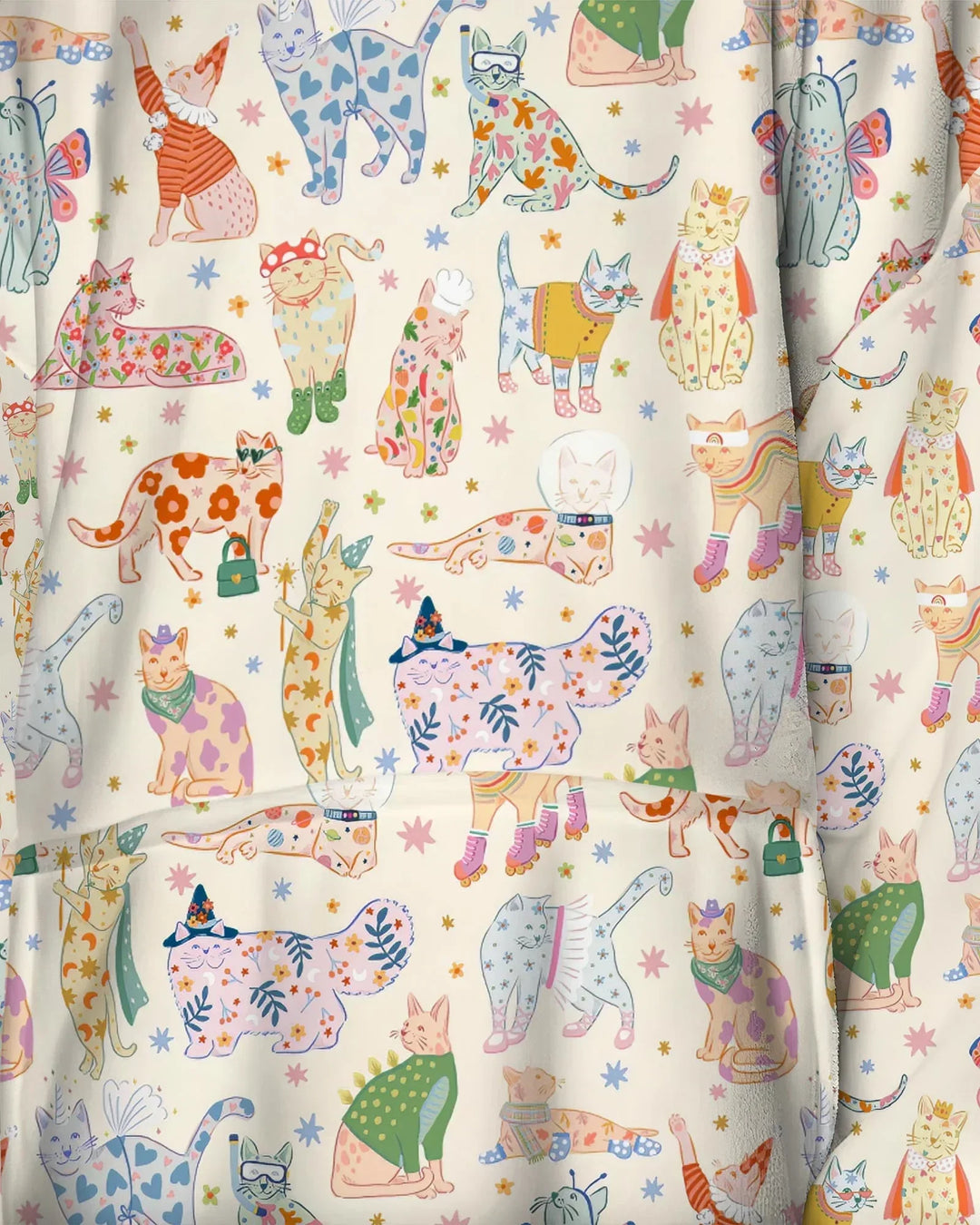 Whimsical Cat Parade Bamboo Blanket Hoodie