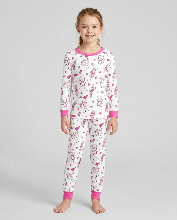 Conjunto de pijama de dos piezas de bambú de manga larga para toda la familia "Coastal Charm"
