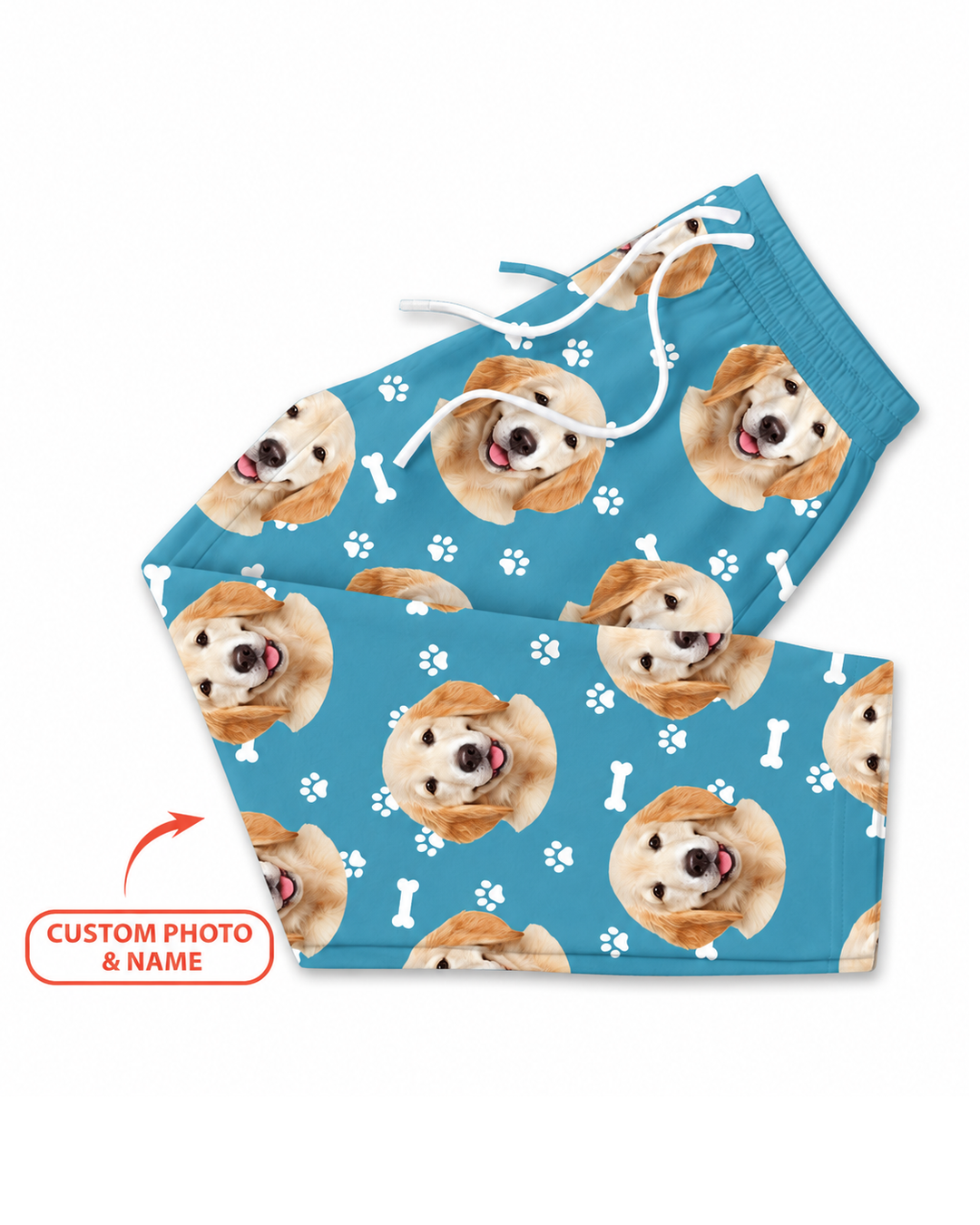 Custom Photo Pet Faces Pajamas Bamboo Men's Pajama Set