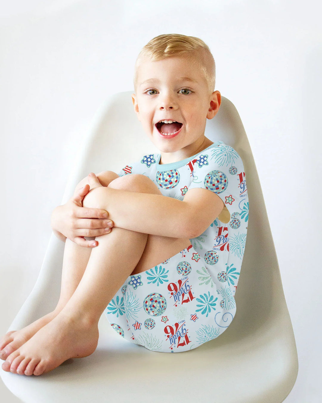 Land Of Free Family Matching Bamboo Two Piece Short Sleeve Shorts Pajama Set