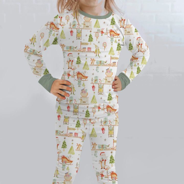 Santa's Workshop Two Piece Long Sleeve Pajama Set