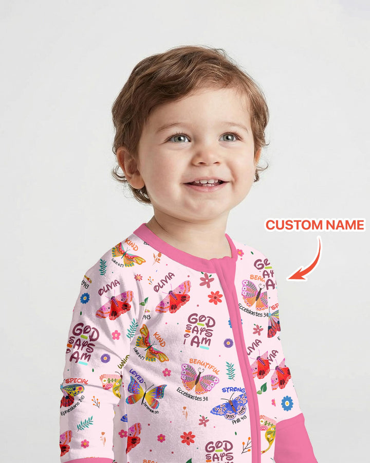 Custom Name God says I am Butterfly Convertible Zippy