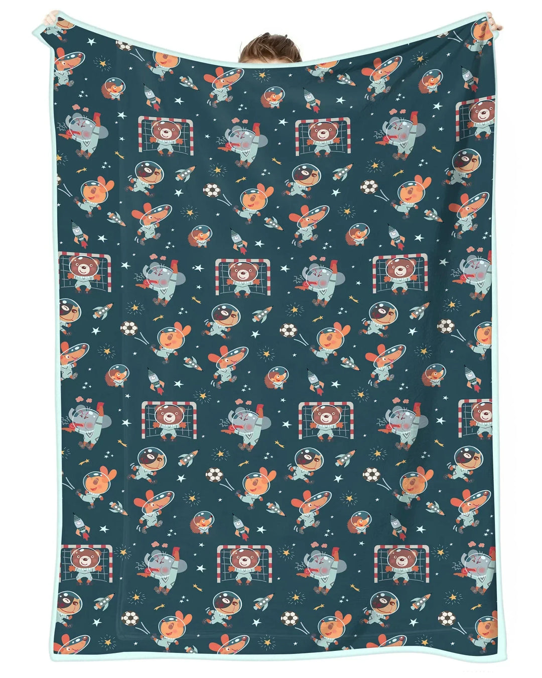 Space Soccer Bamboo Blanket