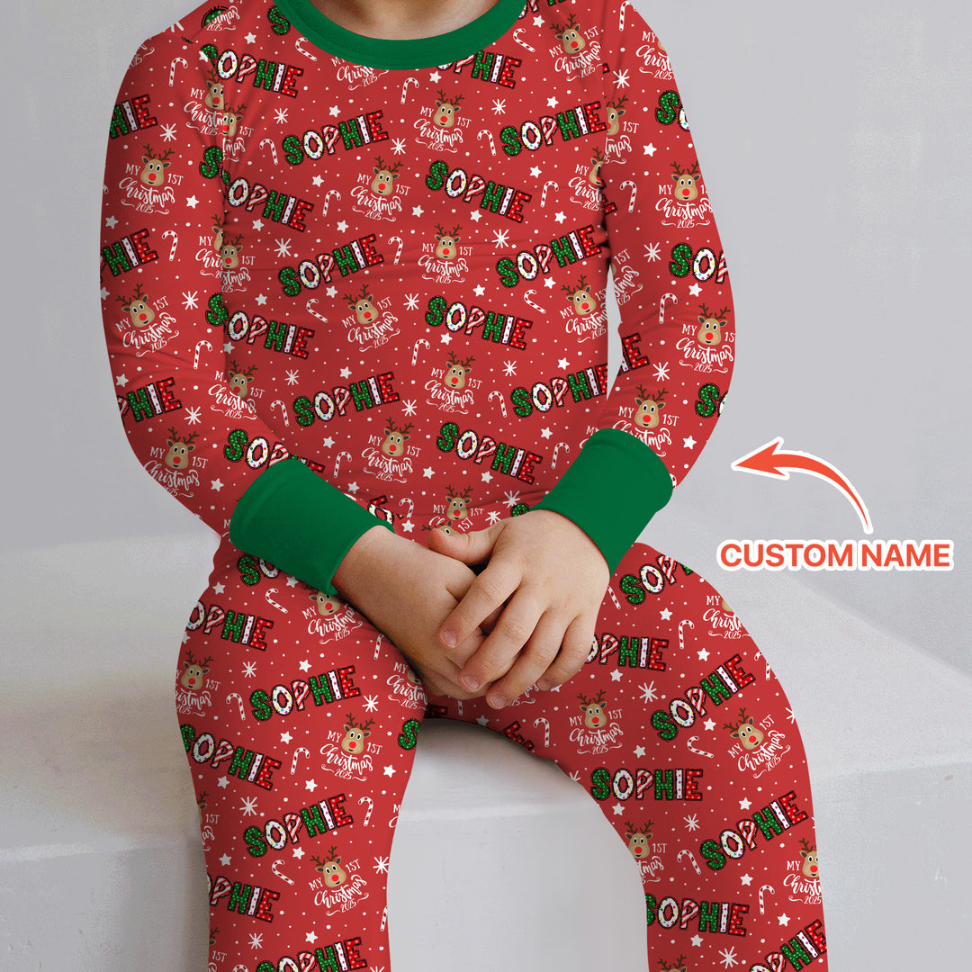 Zweiteiliges Langarm-Pyjama-Set mit Sommerfrüchten