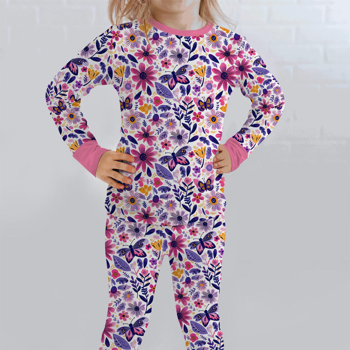 Moody Floral Two Piece Long Sleeve Pajama Set