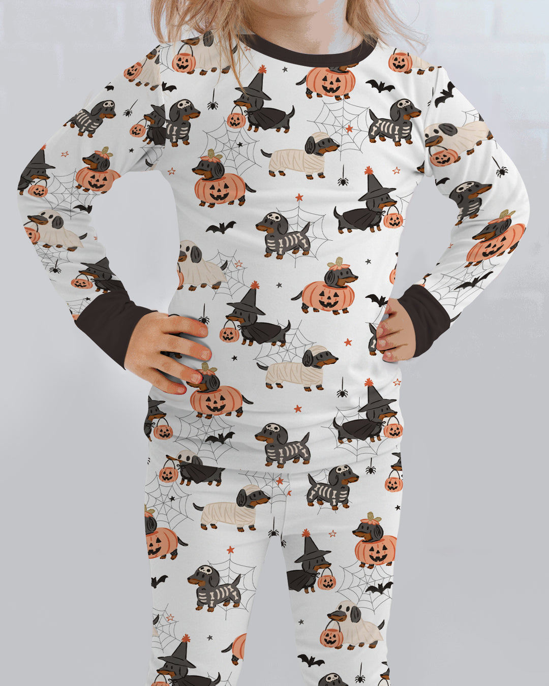 Howl-O-Weenie Dachshund Two Piece Long Sleeve Pajama Set