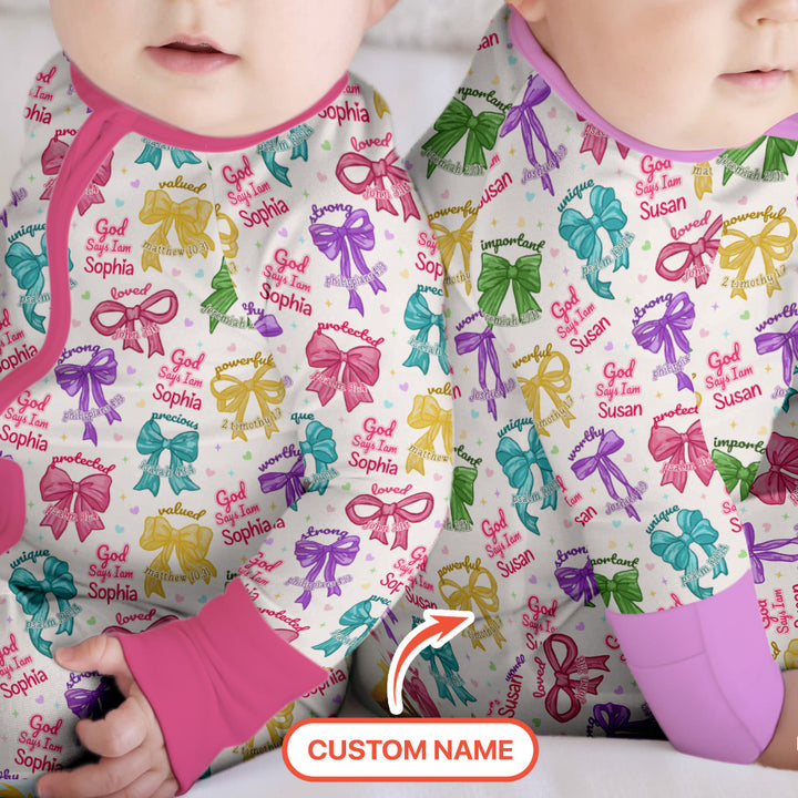 God Says I Am Bow Blessings Custom Name Convertible Zippy