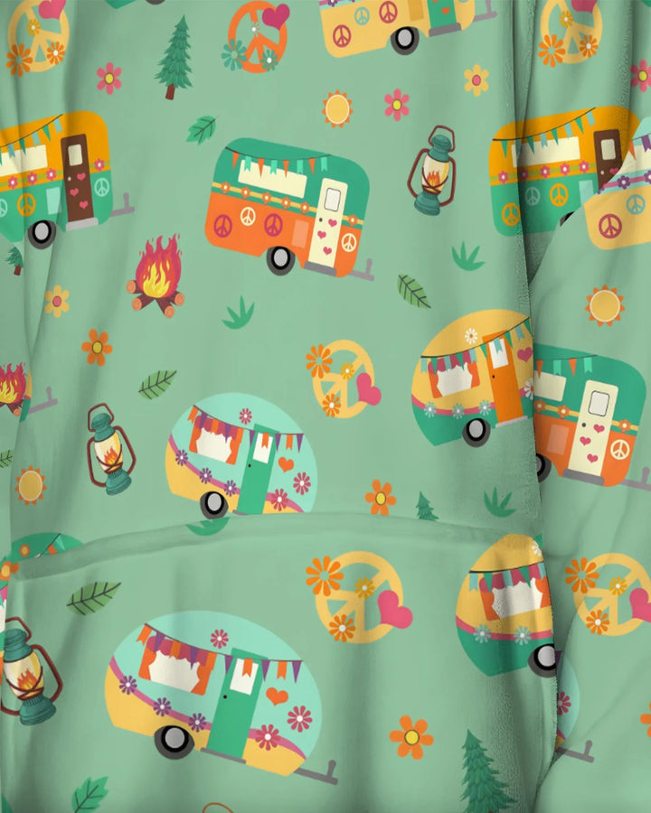Happy Little Camper Bamboo Blanket Hoodie
