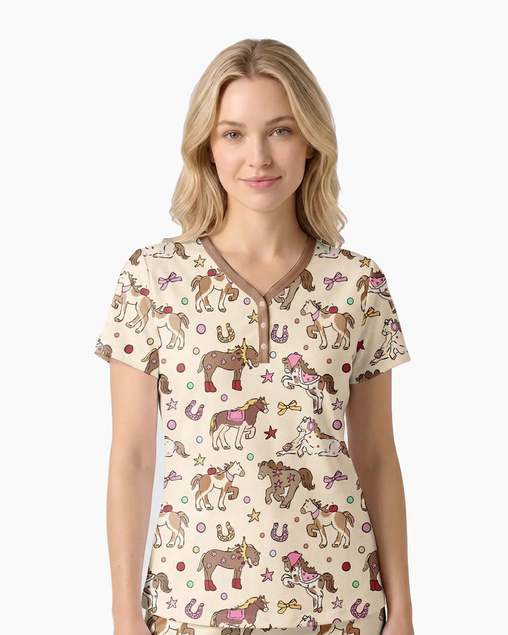 Lil' Buckaroo Bamboo Women Short Sleeve Short Pajama Set