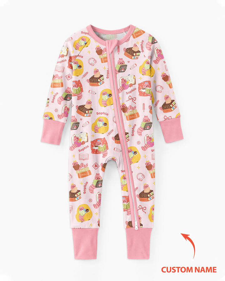 Little Book Worm Family Matching Bamboo Convertible Zippy