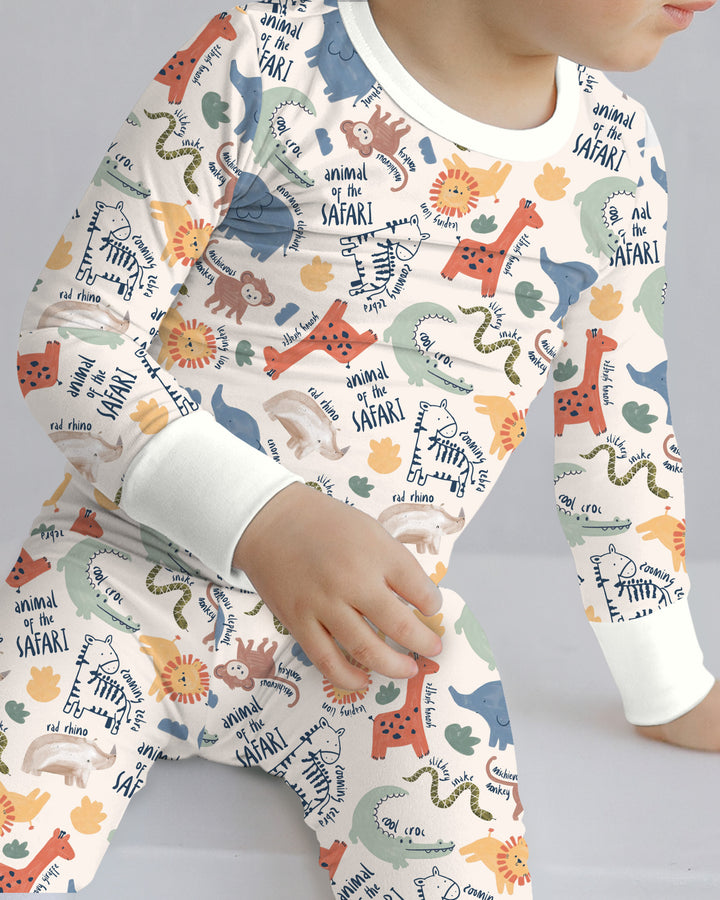 Funny African Animals Two Piece Long Sleeve Pajama Set