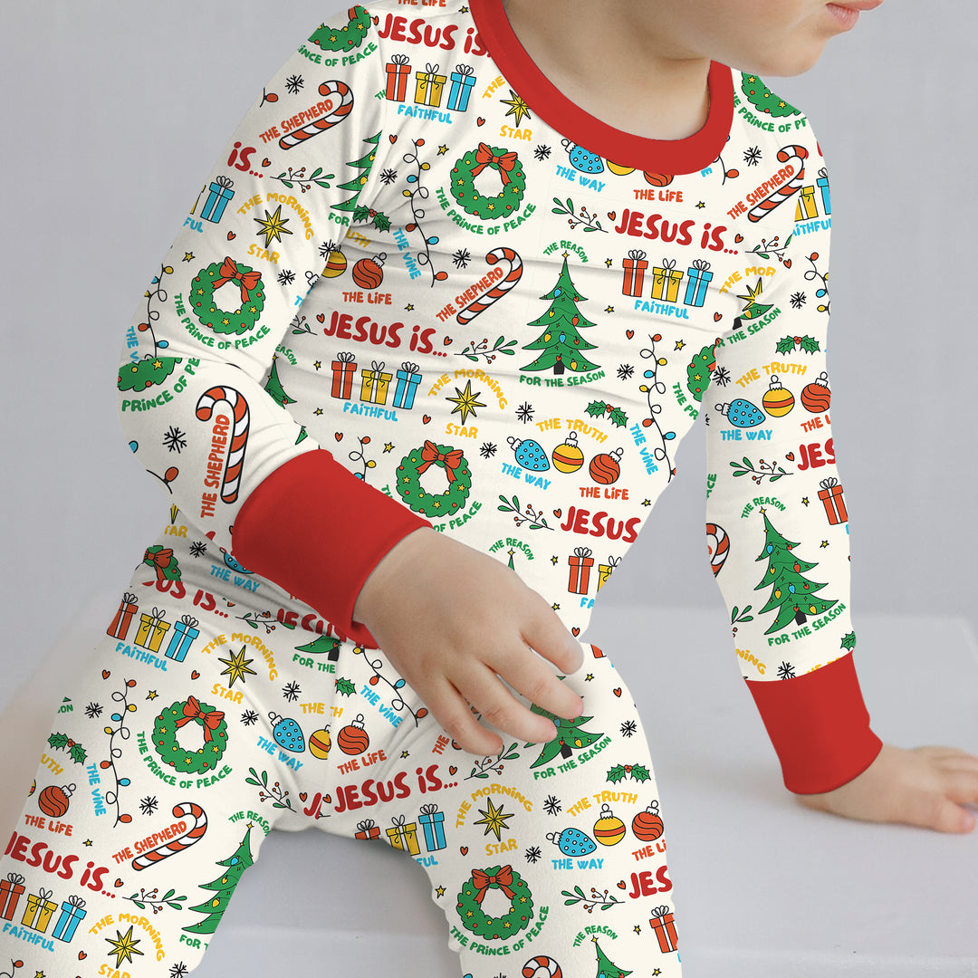Zweiteiliges Langarm-Pyjama-Set mit Sommerfrüchten