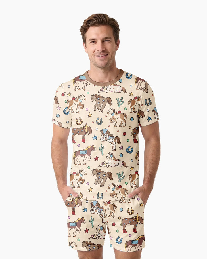 Lil' Buckaroo Bamboo Men Short Sleeve Short Pajama Set