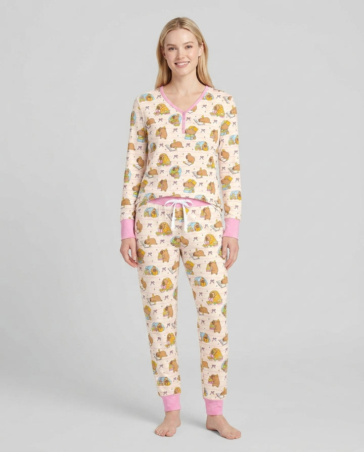 Sweet Study Capy Bamboo Women Pajama Set