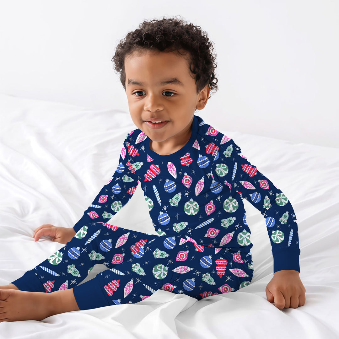 Ornaments Party Two Piece Long Sleeve Pajama Set