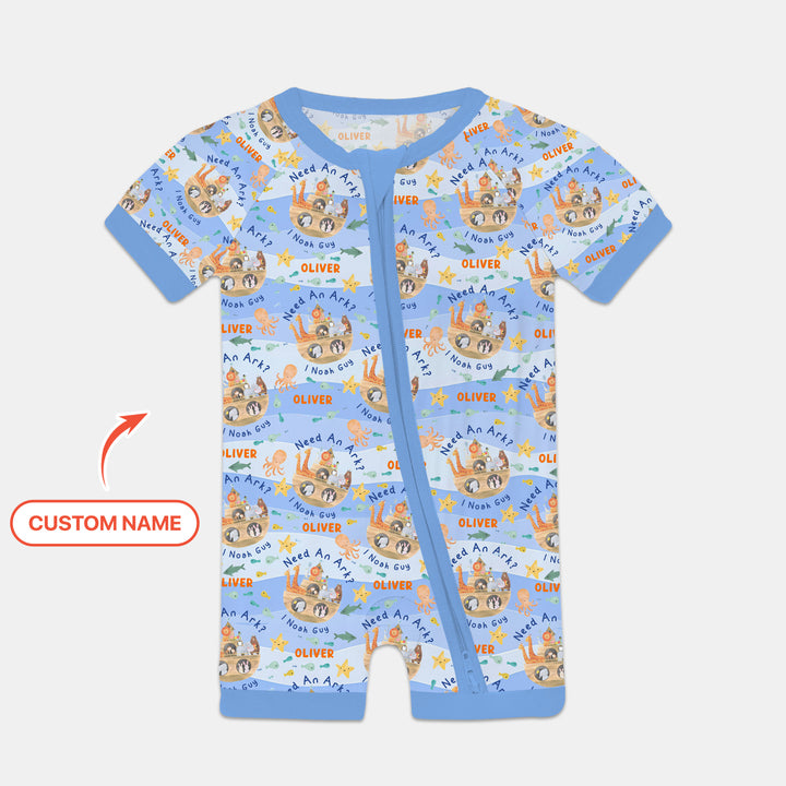 Noah’s Ark Custom Name Boy Shorty Zippy