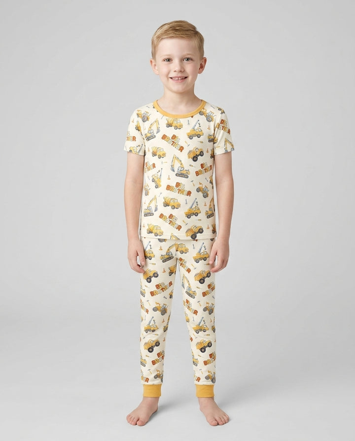 Custom Construction Matching Sibling Bamboo Two Piece Short Sleeve Pajama Set