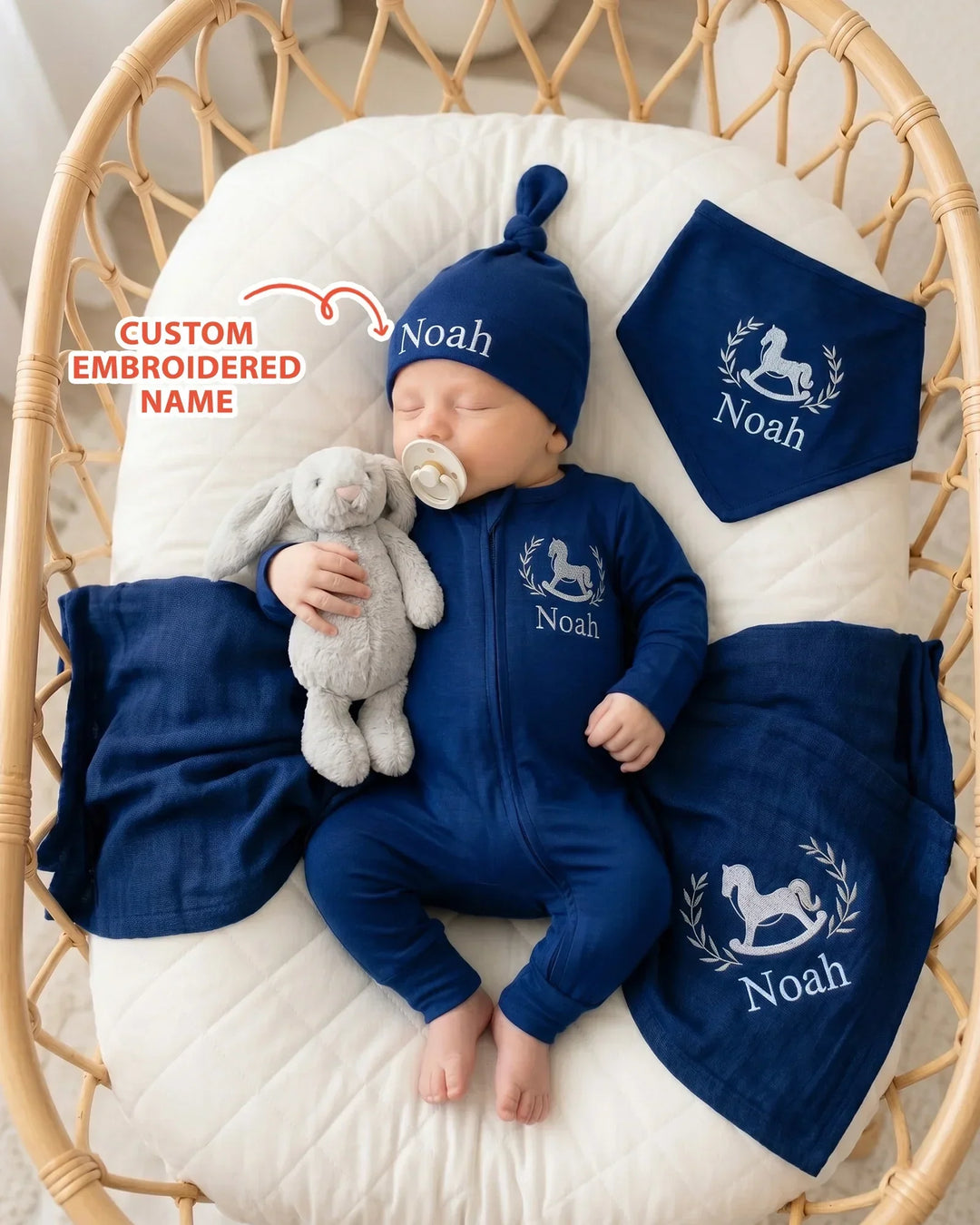Personalized Royal Horse Embroidered Bamboo Hat