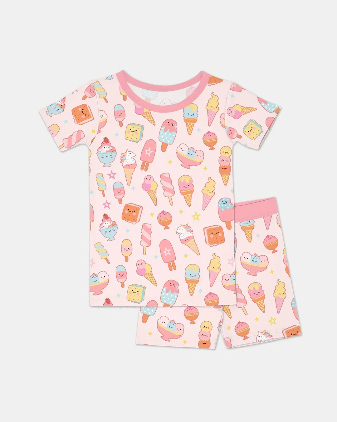 American Ice cream Two Piece Short Sleeve Shorts Pajama Set
