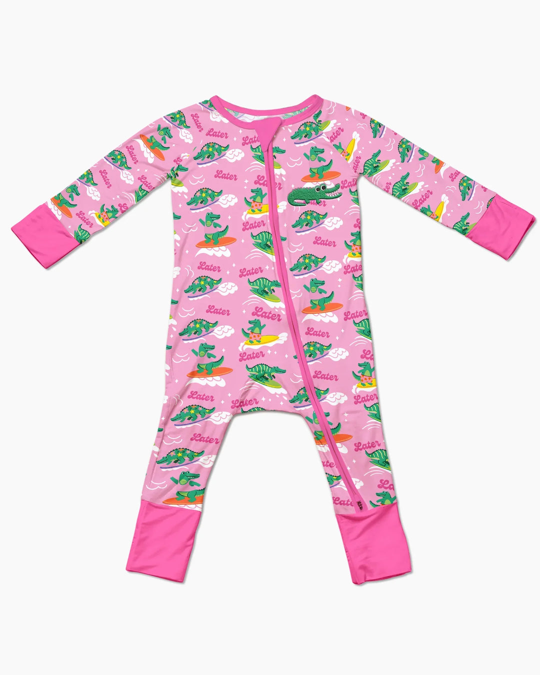 Zippy convertible de bambú con caimán bordado para verano