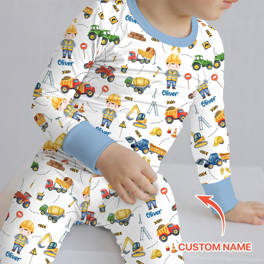 Custom Character Little Digger Adventures Two Piece Long Sleeve Pajama Set
